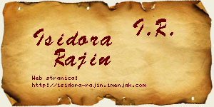 Isidora Rajin vizit kartica